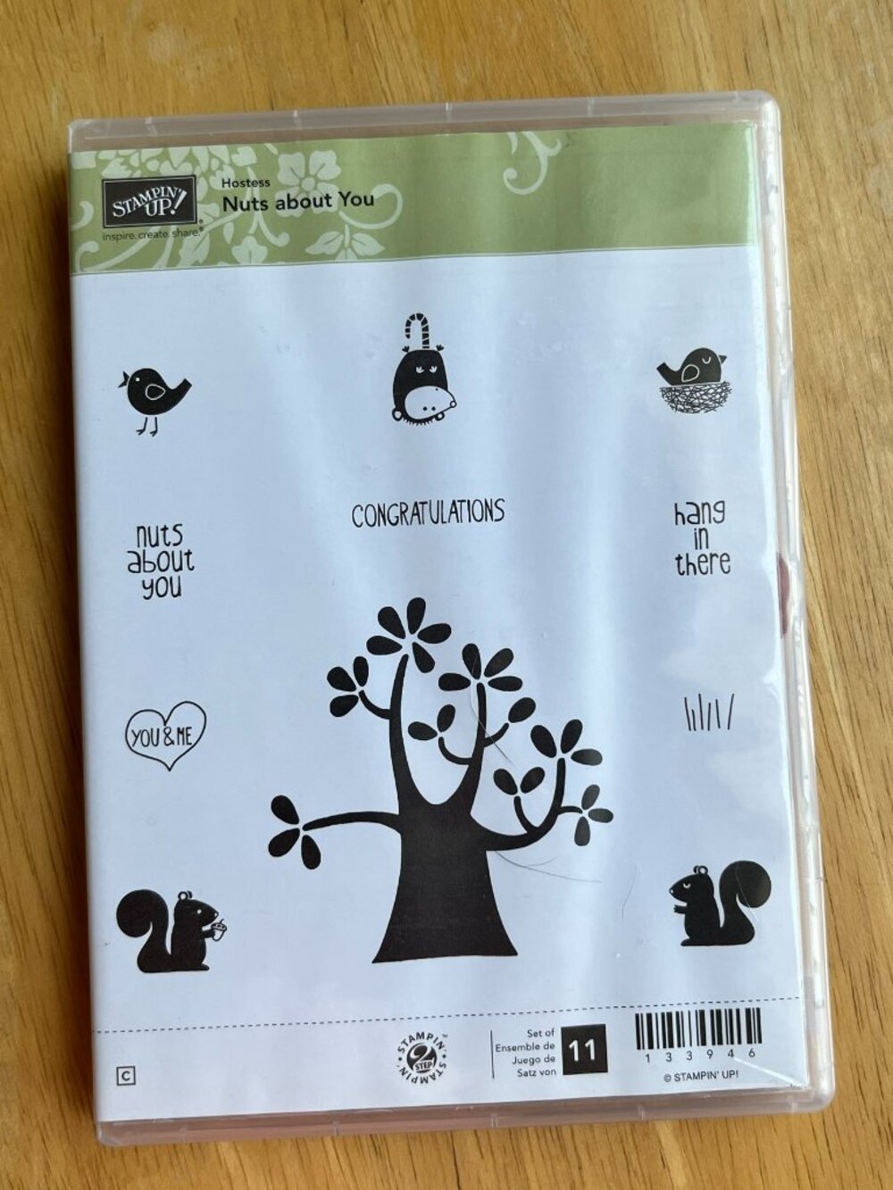 NEW Stampin' Up! Nuts about You Stamp Set 133946 squirrel tree bird nest cling